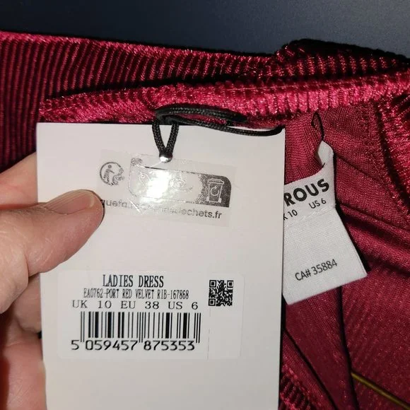 Port Red Velvet Rib Dress (Mini) - Picture 5 of 7